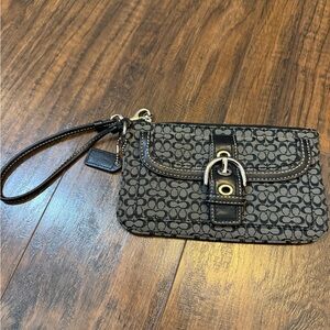 Coach Black and Gray Wristlet